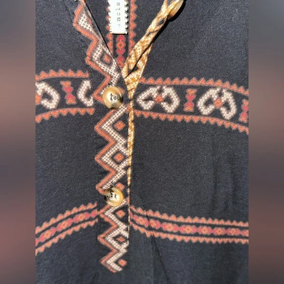 Uncle Frank Multi-Color Tribal Popover Top Tunic Blouse | Size Large - Picture 4 of 4
